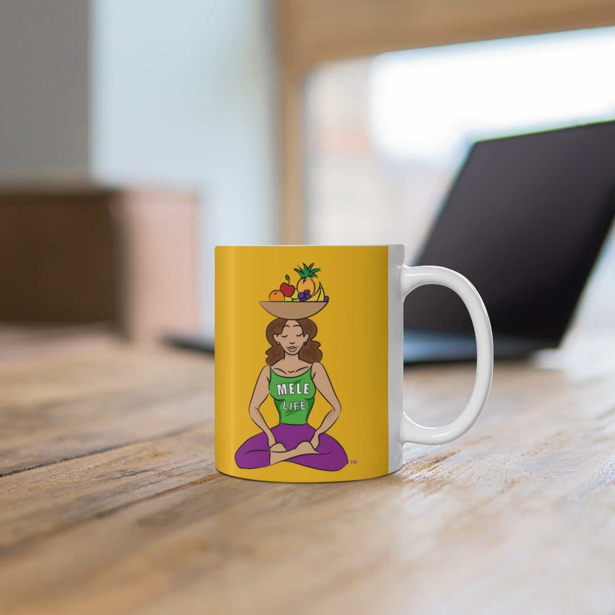 Coffee Mug - Yoga Lady 1   (yellow)