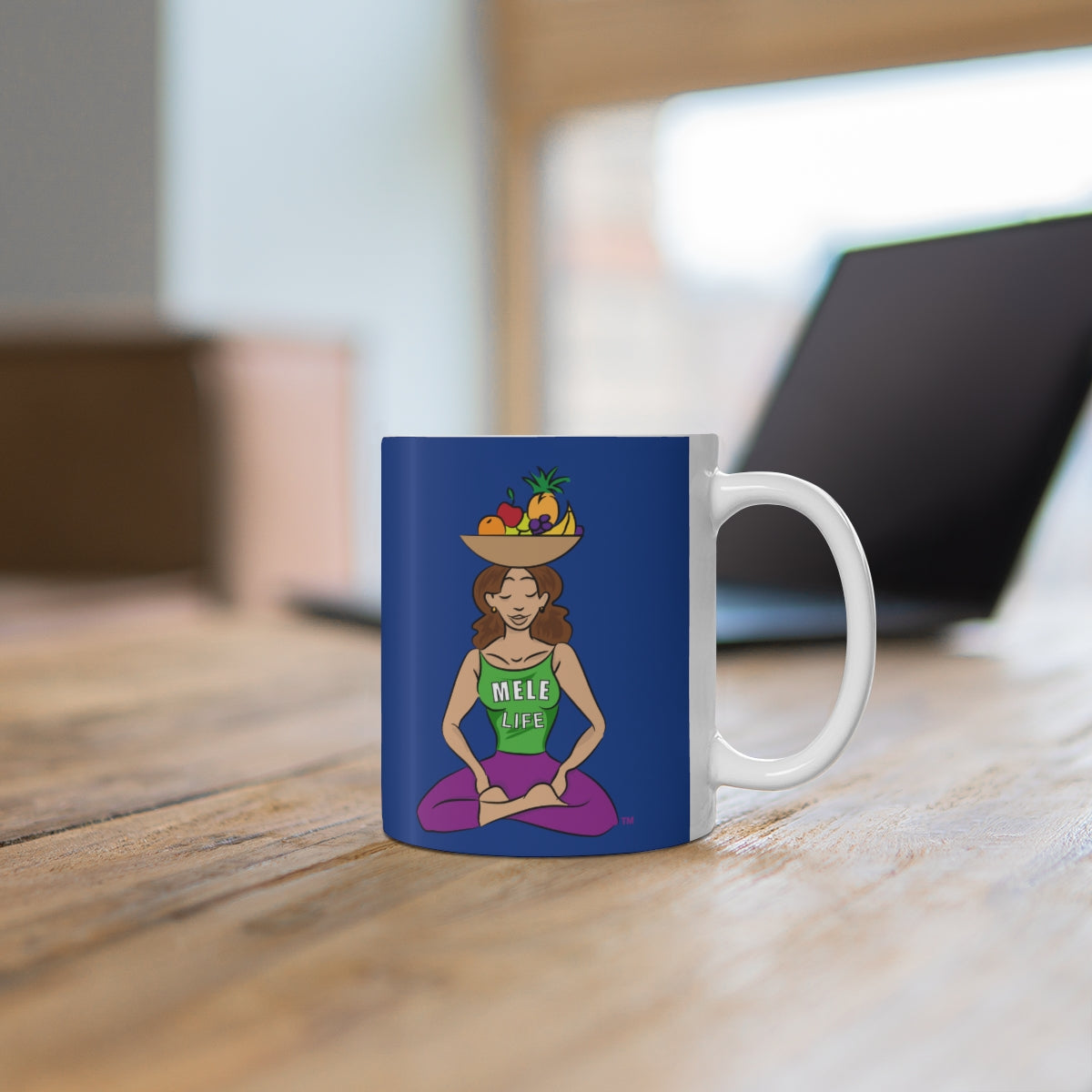 Coffee Mug - Yoga Lady 1   (dark blue)
