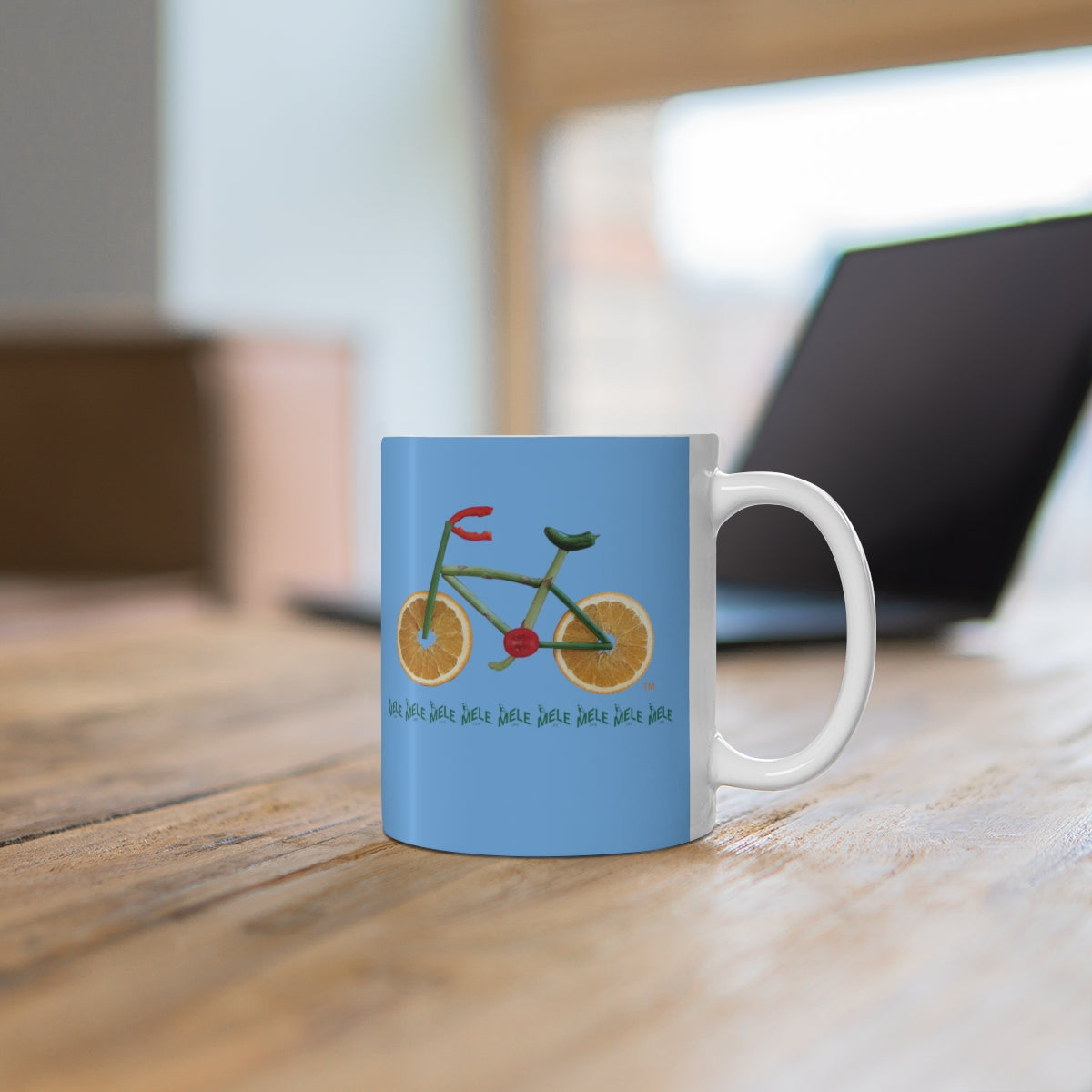 Coffee Mug - Veggie Bike  (light blue)
