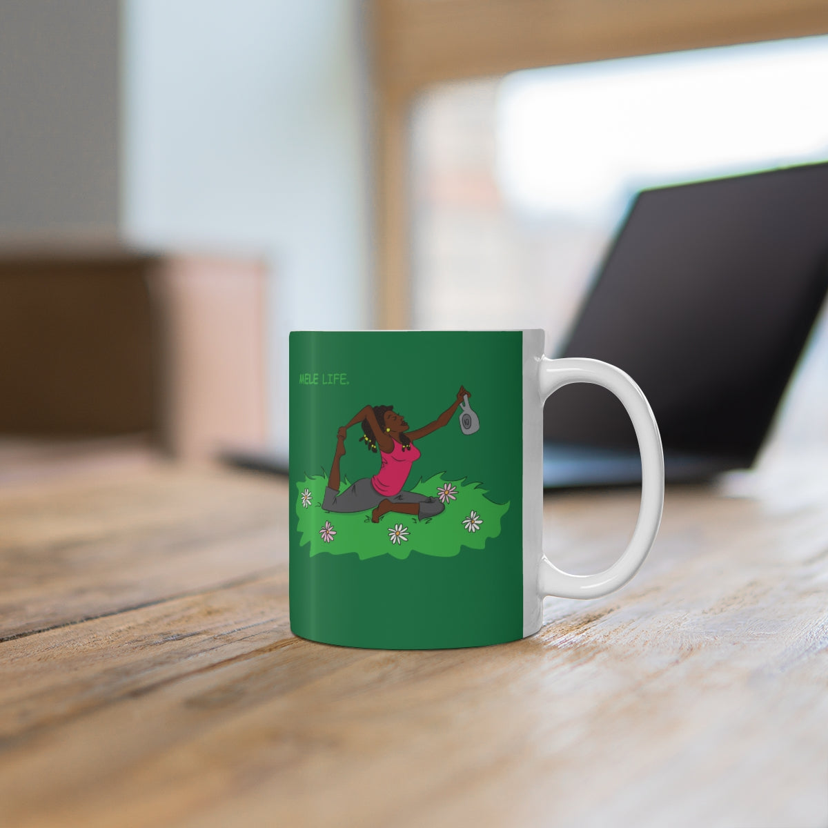 Coffee Mug - Yoga Lady 2   (green)
