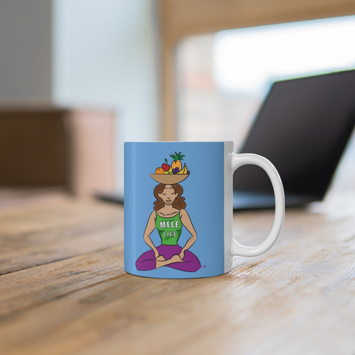 Coffee Mug - Yoga Lady 1   (light blue)