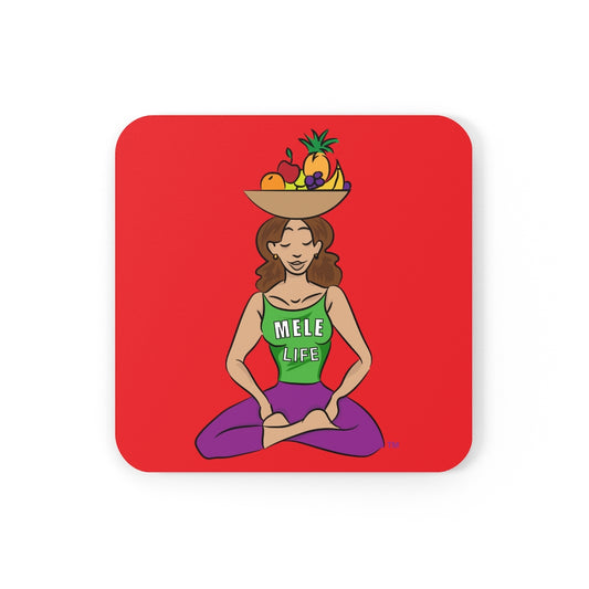 Coaster - Yoga Lady1  (red)