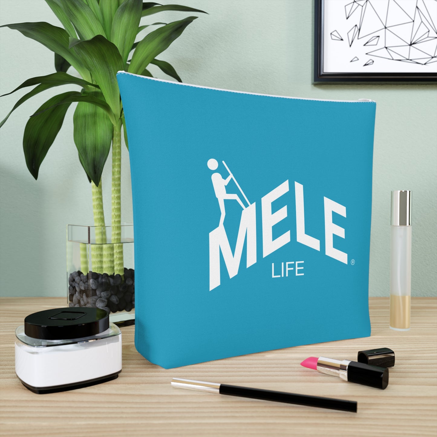 Cosmetic Bag - MELE LIFE logo   (turquoise)