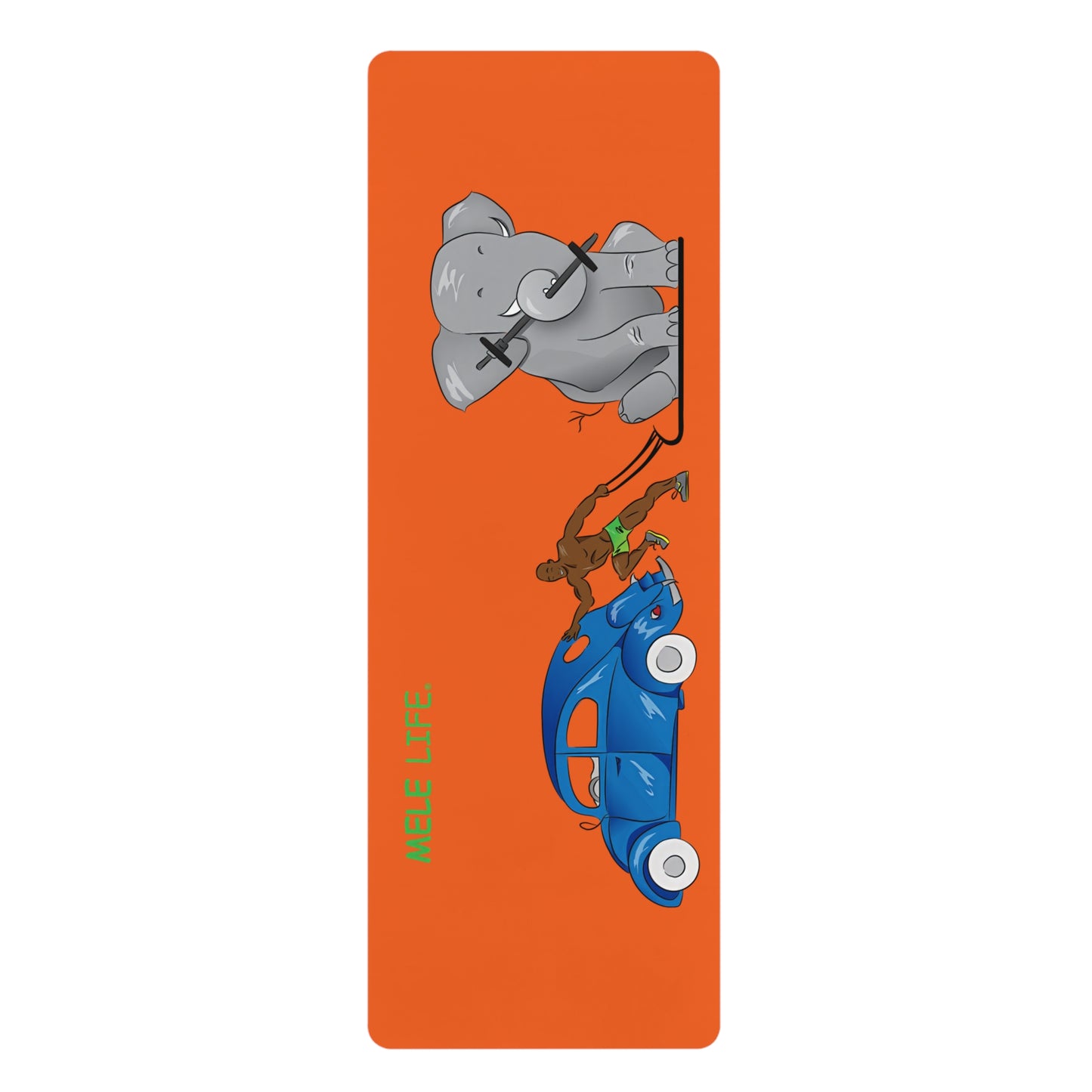 Yoga Mat - Strong black man  (orange mat)