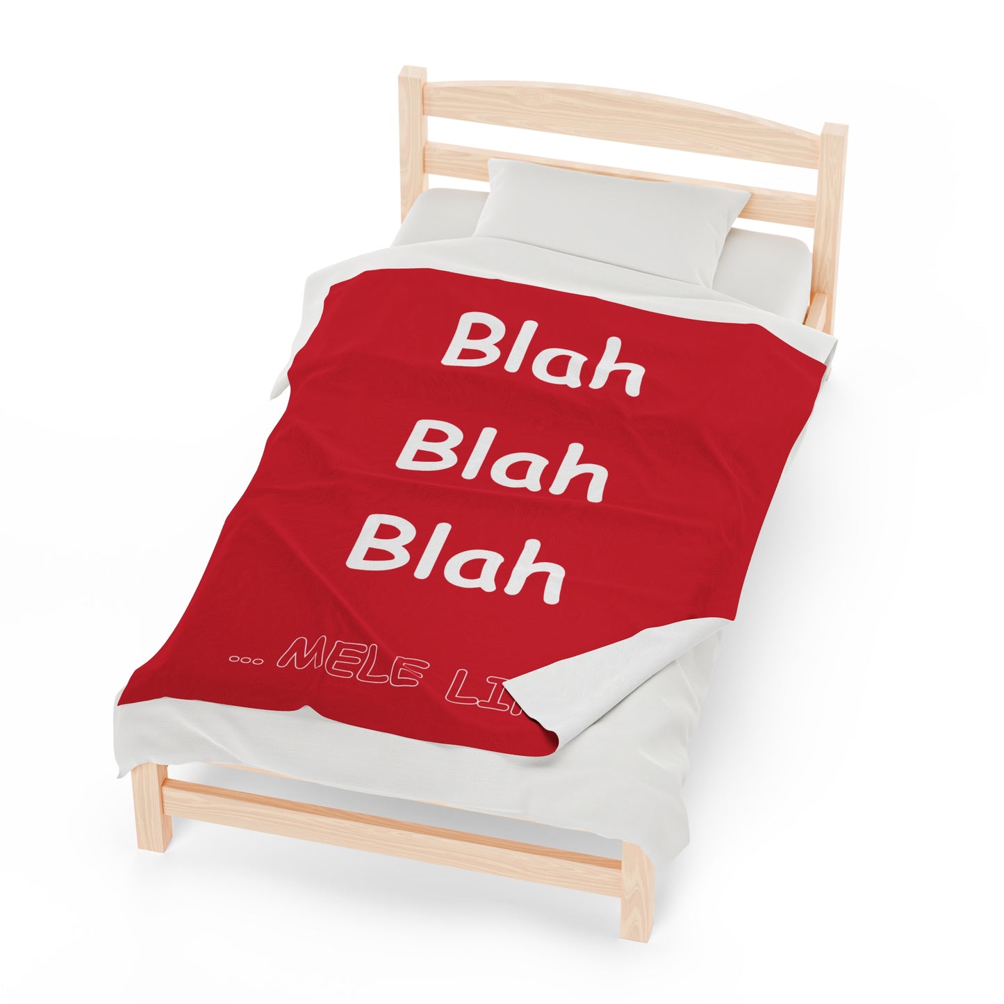 Blanket Velveteen Plush - Blah Blah Blah  (red)