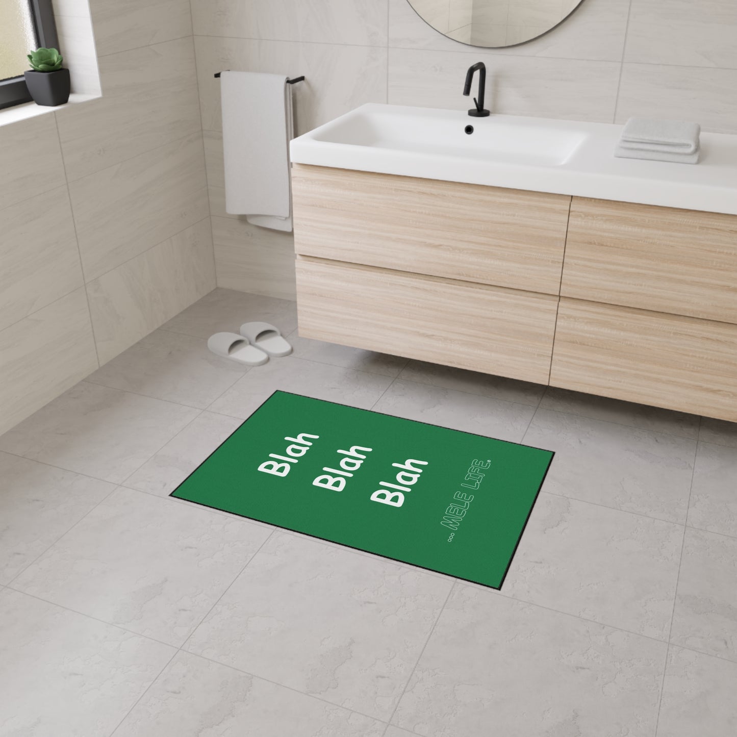 Floor Mat - Blah Blah Blah   (green)