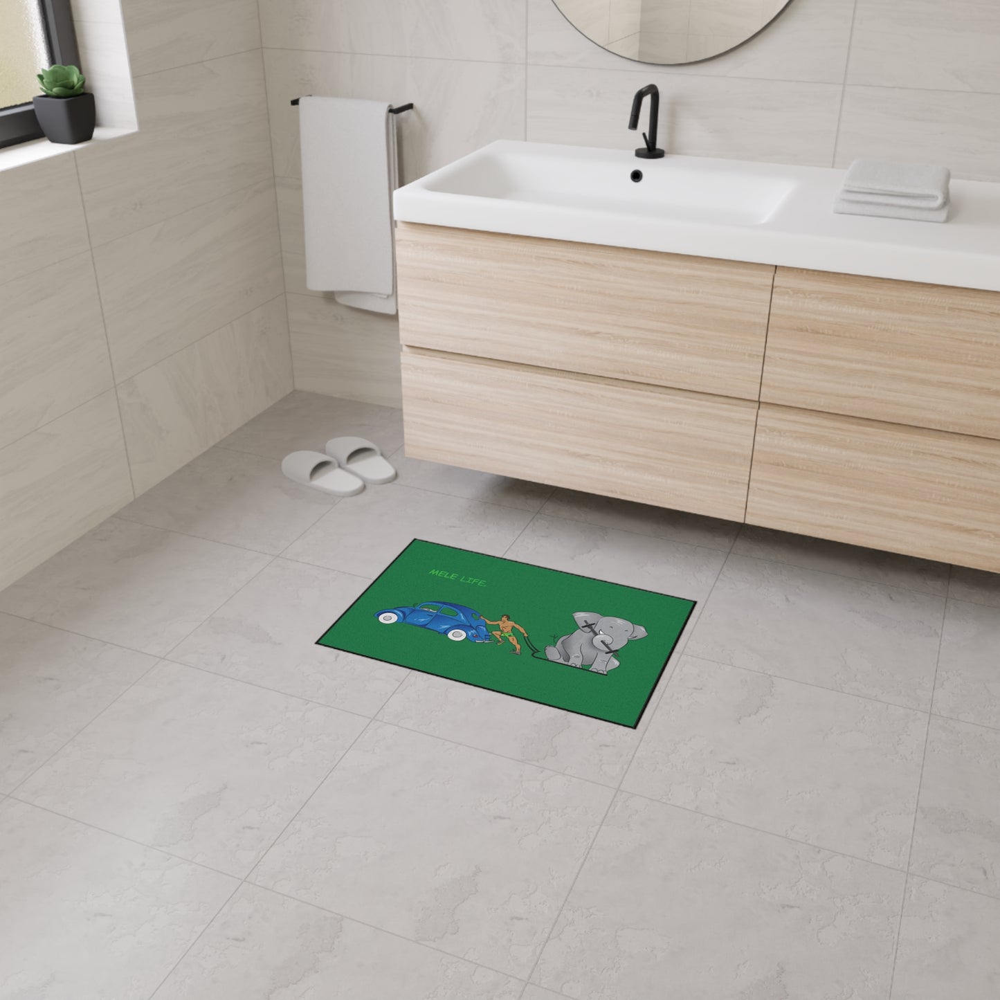 Floor Mat - Strong Brown Man  (green)