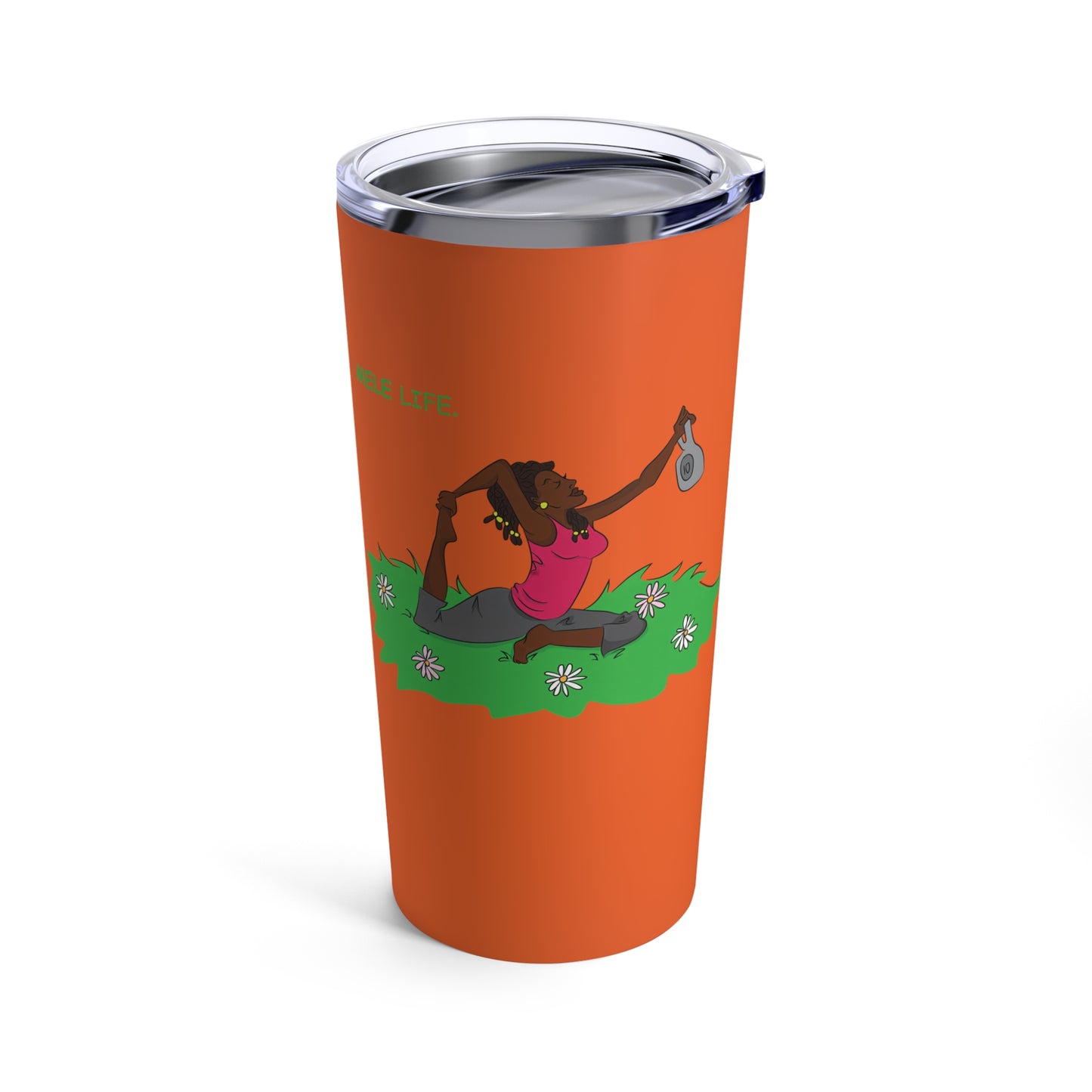 Tumbler 20oz - Yoga Lady2   (orange)