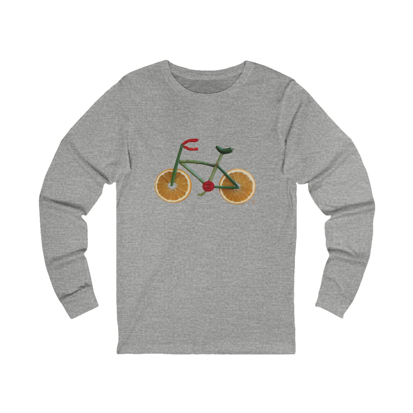 Long Sleeve Tee (Unisex) - Veggie Bike  (green text)