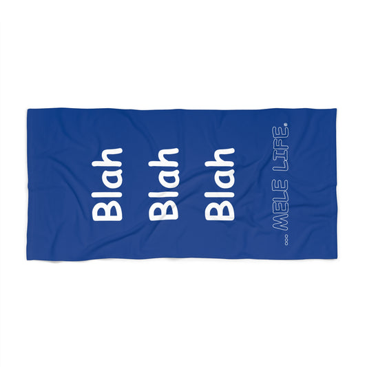 Beach, Bath & Pool Towel - Blah Blah Blah (dark blue)