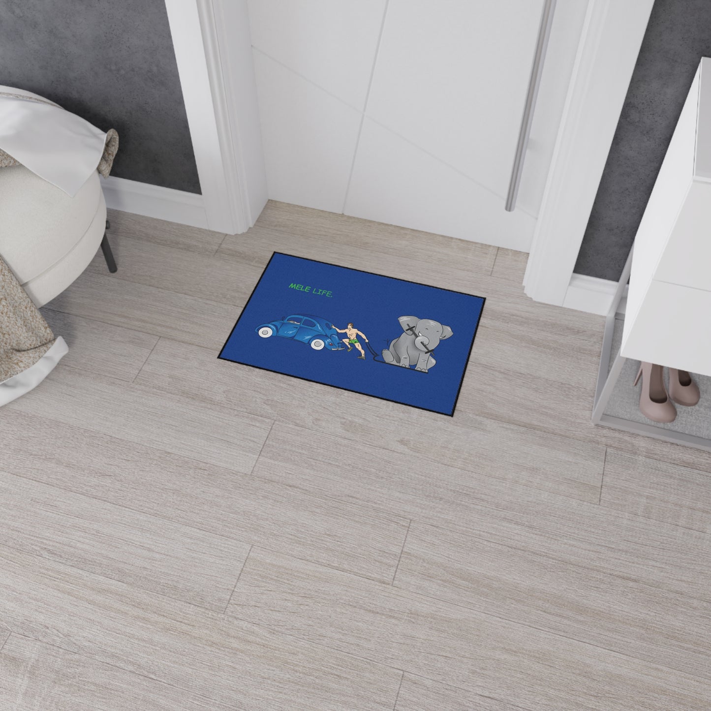 Floor Mat - Strong White Man  (blue)