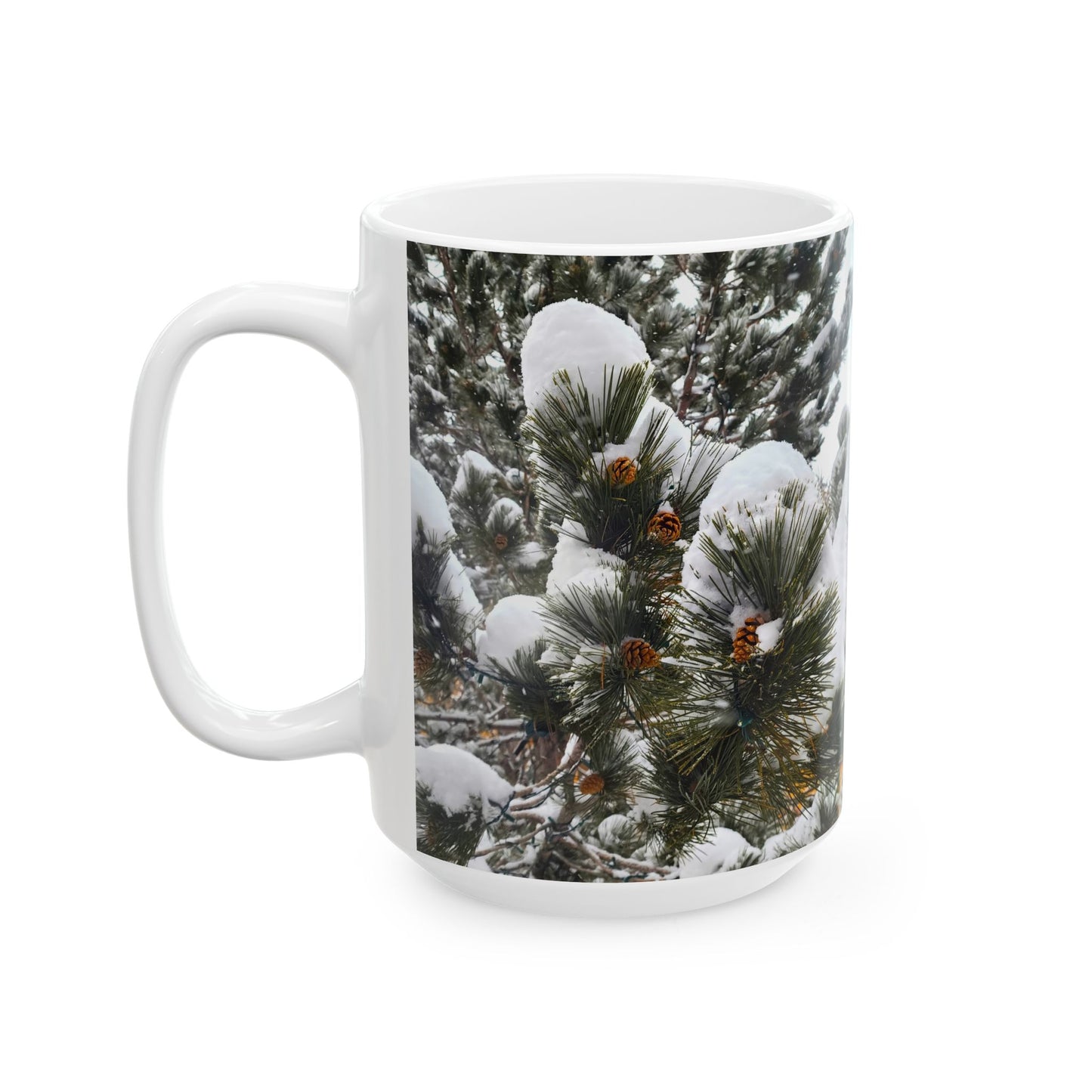 Coffee Mug (11oz/15oz) - Pine Cones in snow
