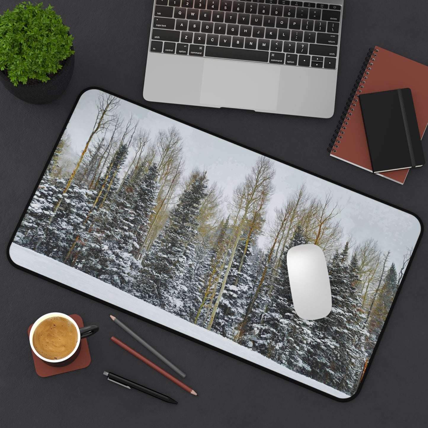 Desk Mat - Forest Winterscape