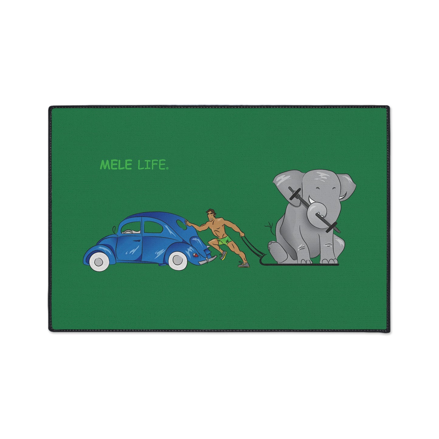 Floor Mat - Strong Brown Man  (green)