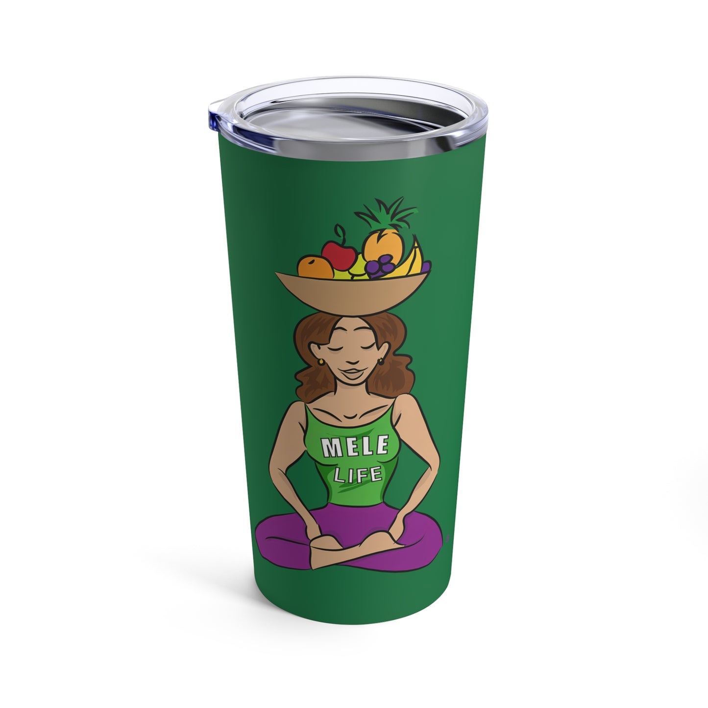 Tumbler 20oz - Yoga Lady1   (green)