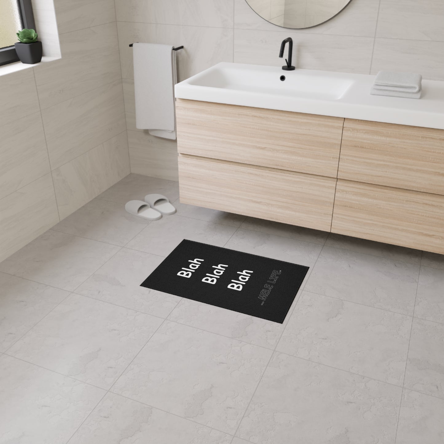 Floor Mat - Blah Blah Blah   (black)