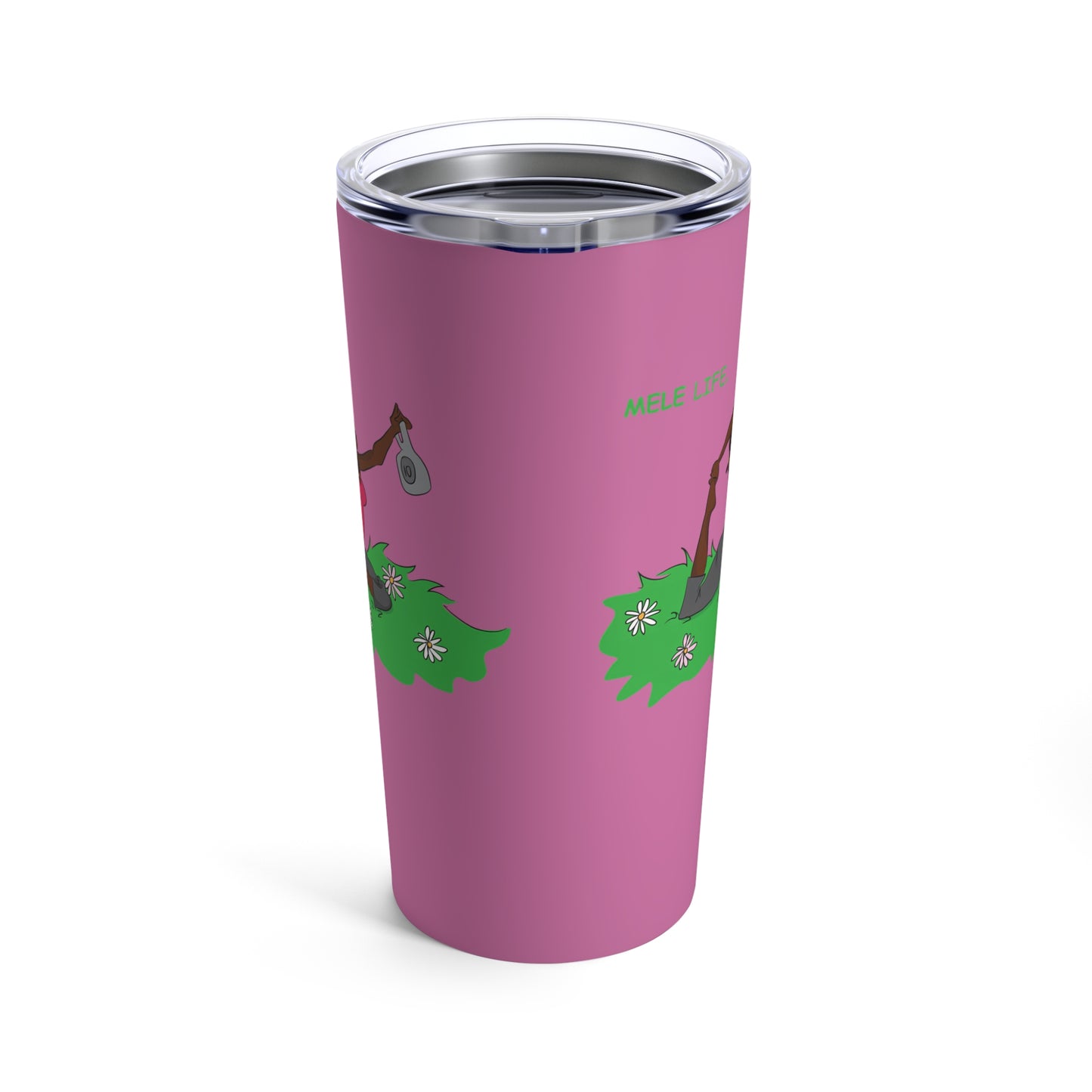 Tumbler 20oz - Yoga Lady2   (pink)