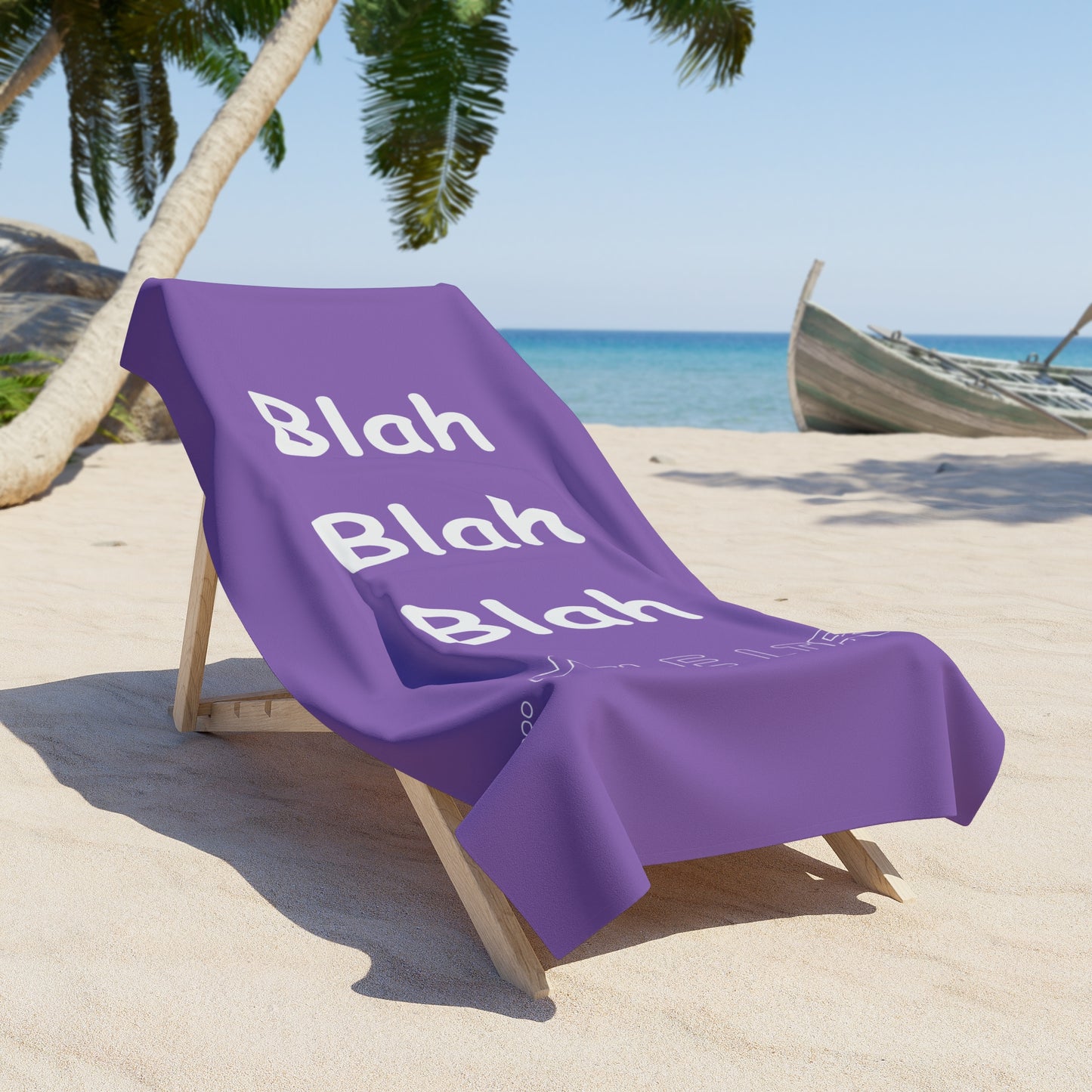 Beach, Bath & Pool Towel - Blah Blah Blah (purple)