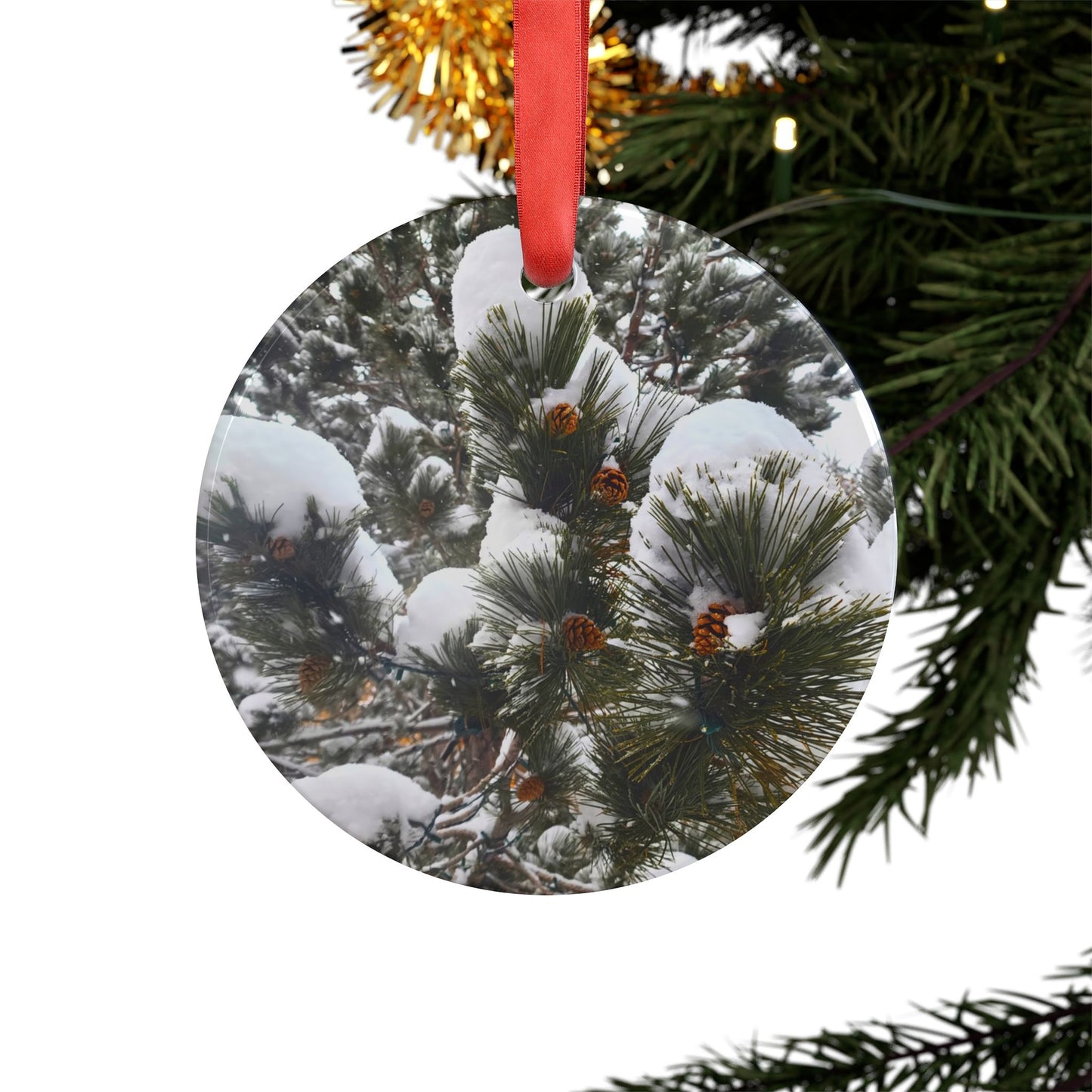 Holiday Ornament - Pine Cones in Snow