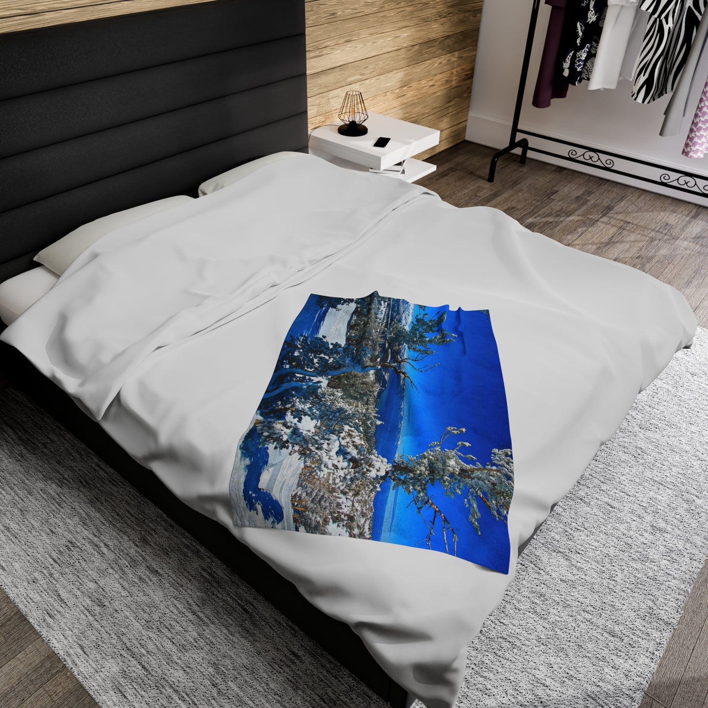 Blanket Velveteen Plush - Lake Tahoe in Winter