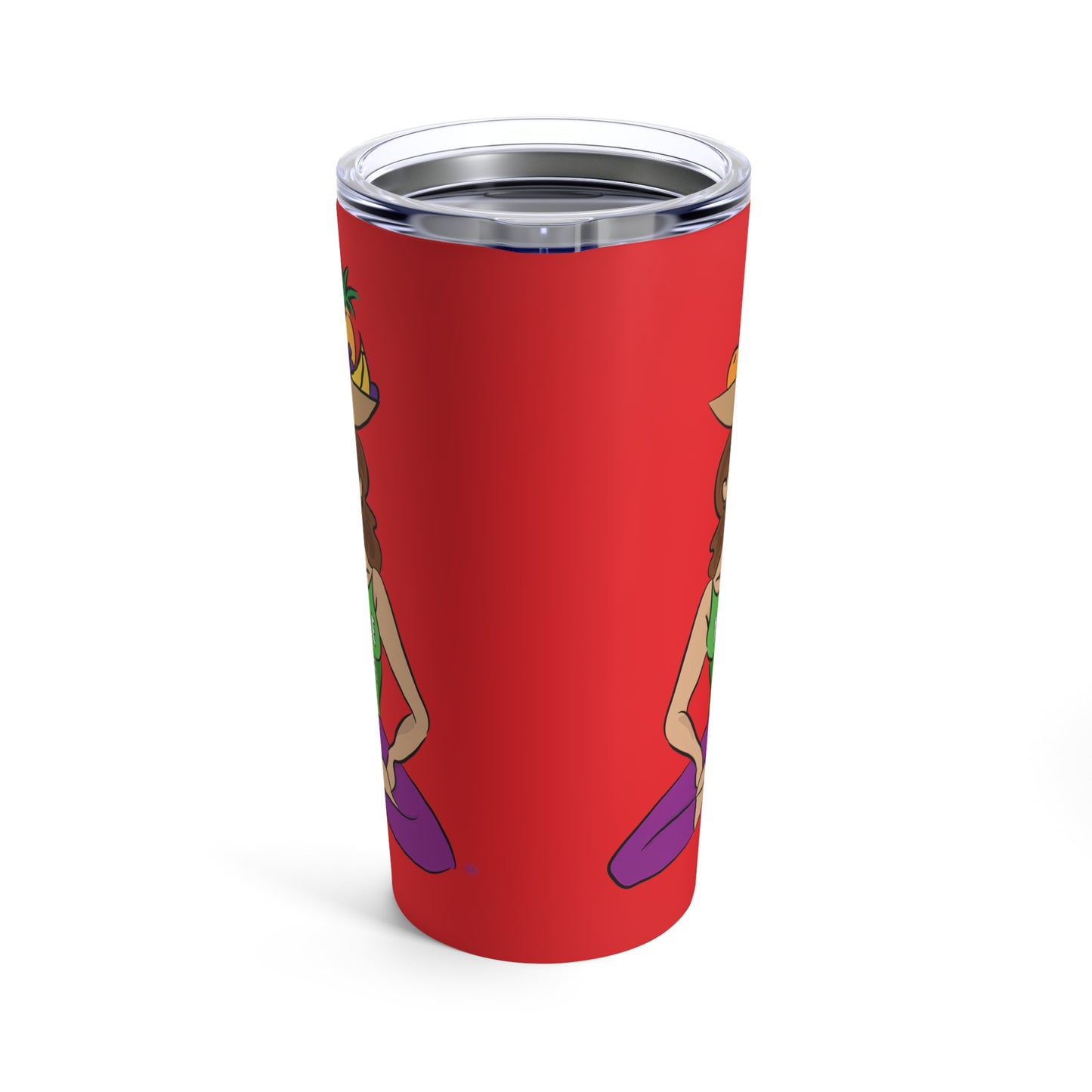 Tumbler 20oz - Yoga Lady1   (red)