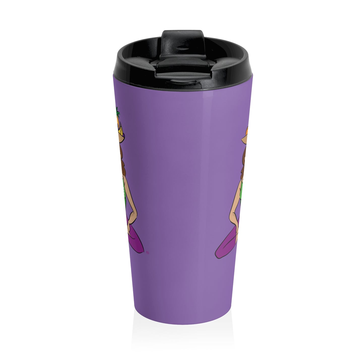 Travel Mug (15oz) - Yoga Lady 1  (purple)