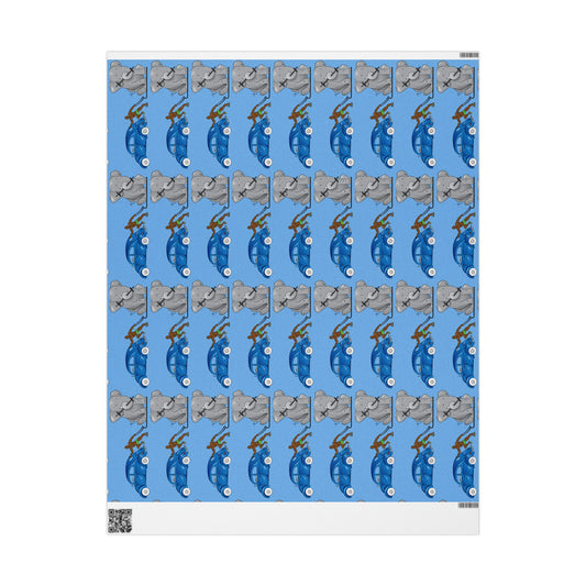 Wrapping Paper - Strong black man   (blue paper)