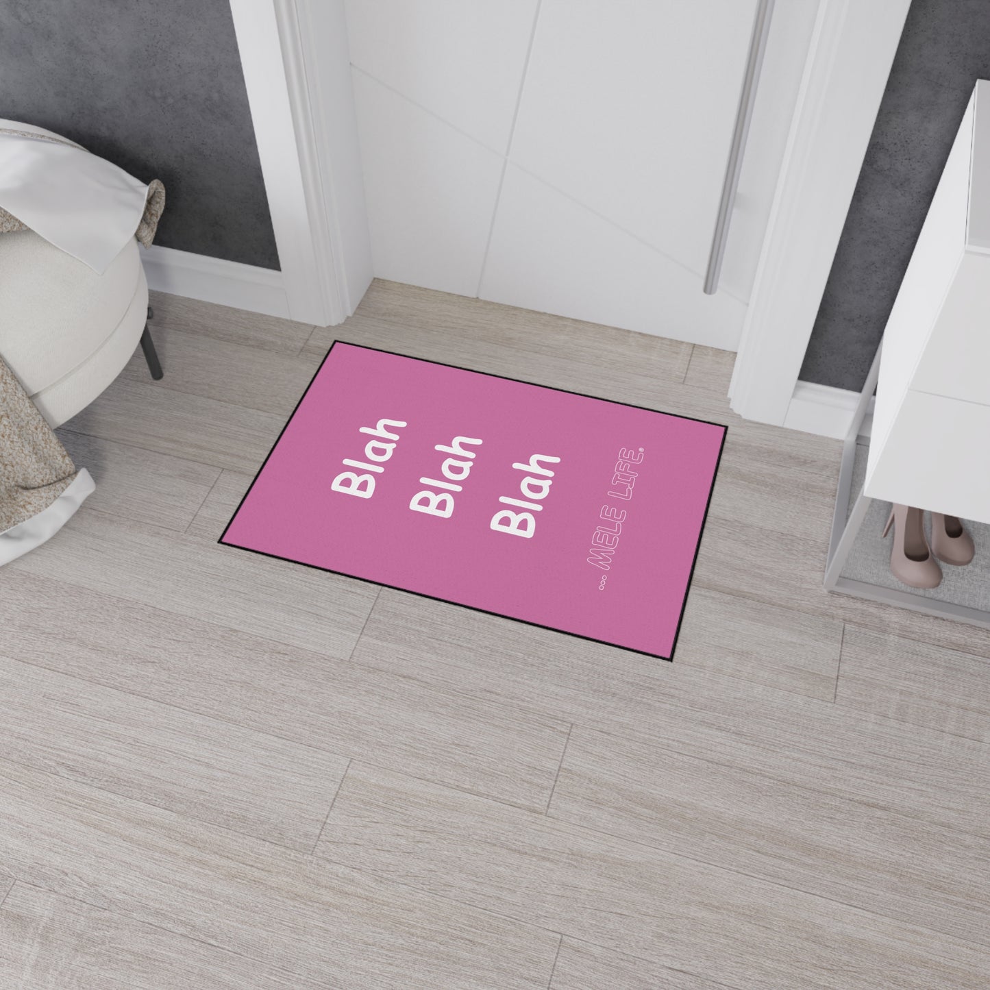 Floor Mat - Blah Blah Blah   (pink)
