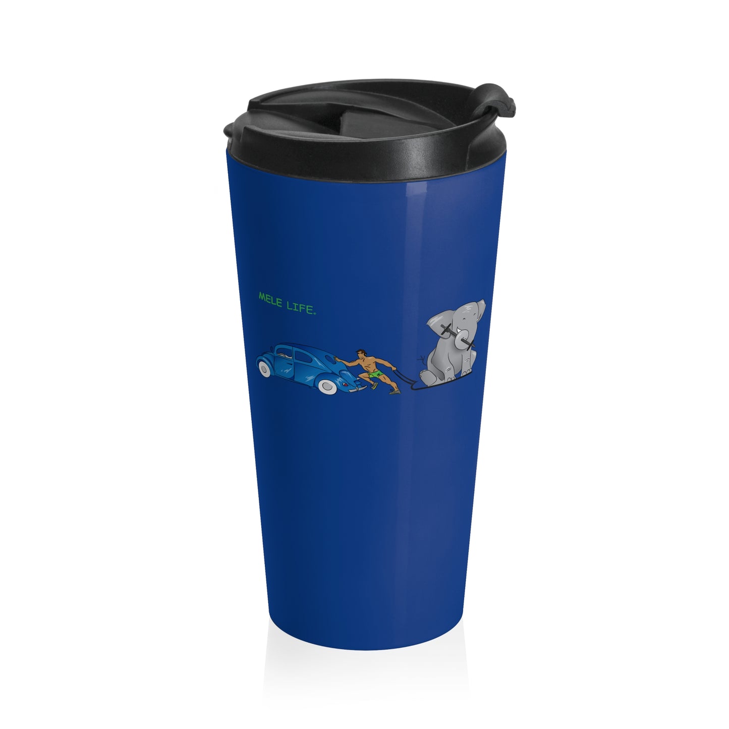 Travel Mug (15oz) - Strong Brown Man  (blue)