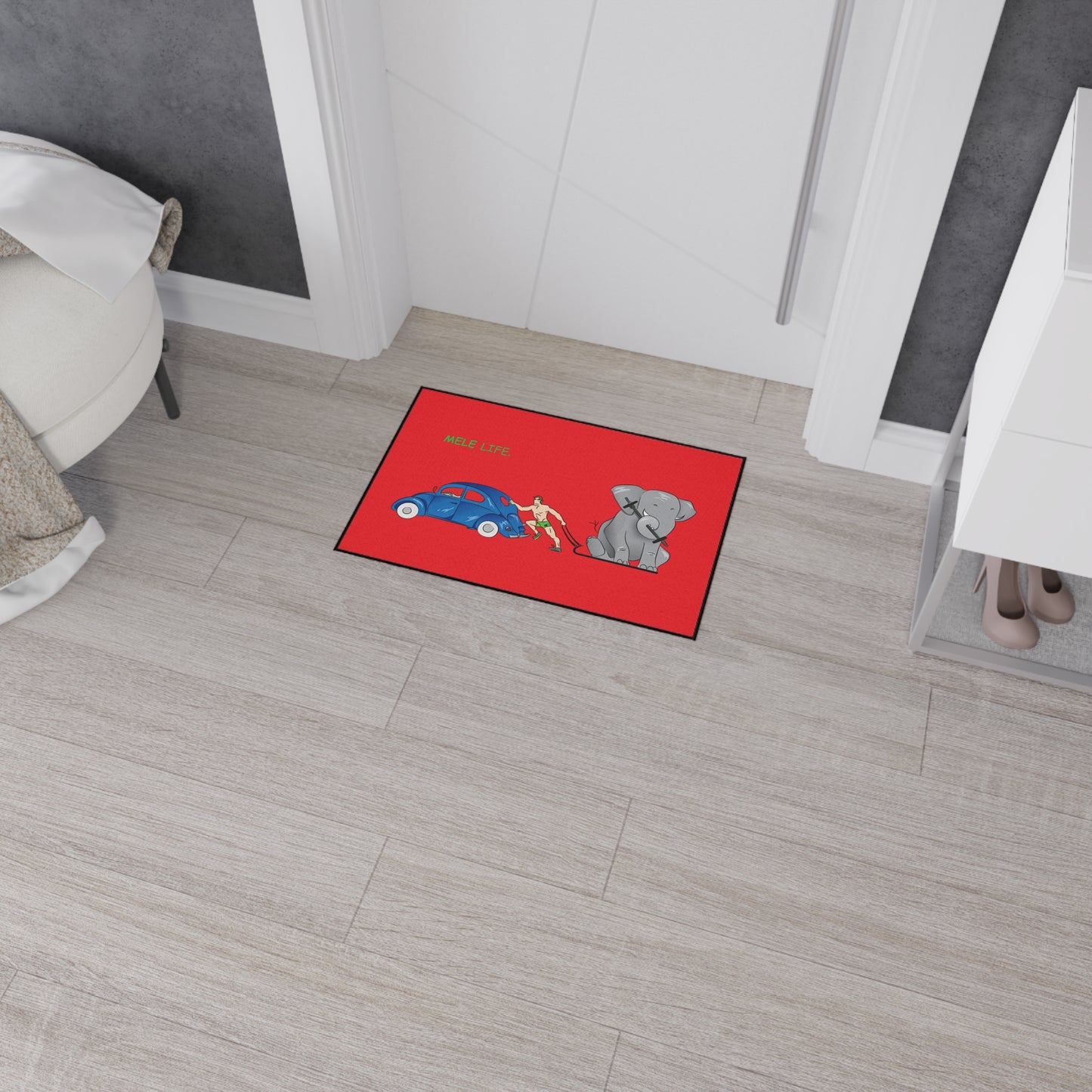 Floor Mat - Strong White Man  (red)