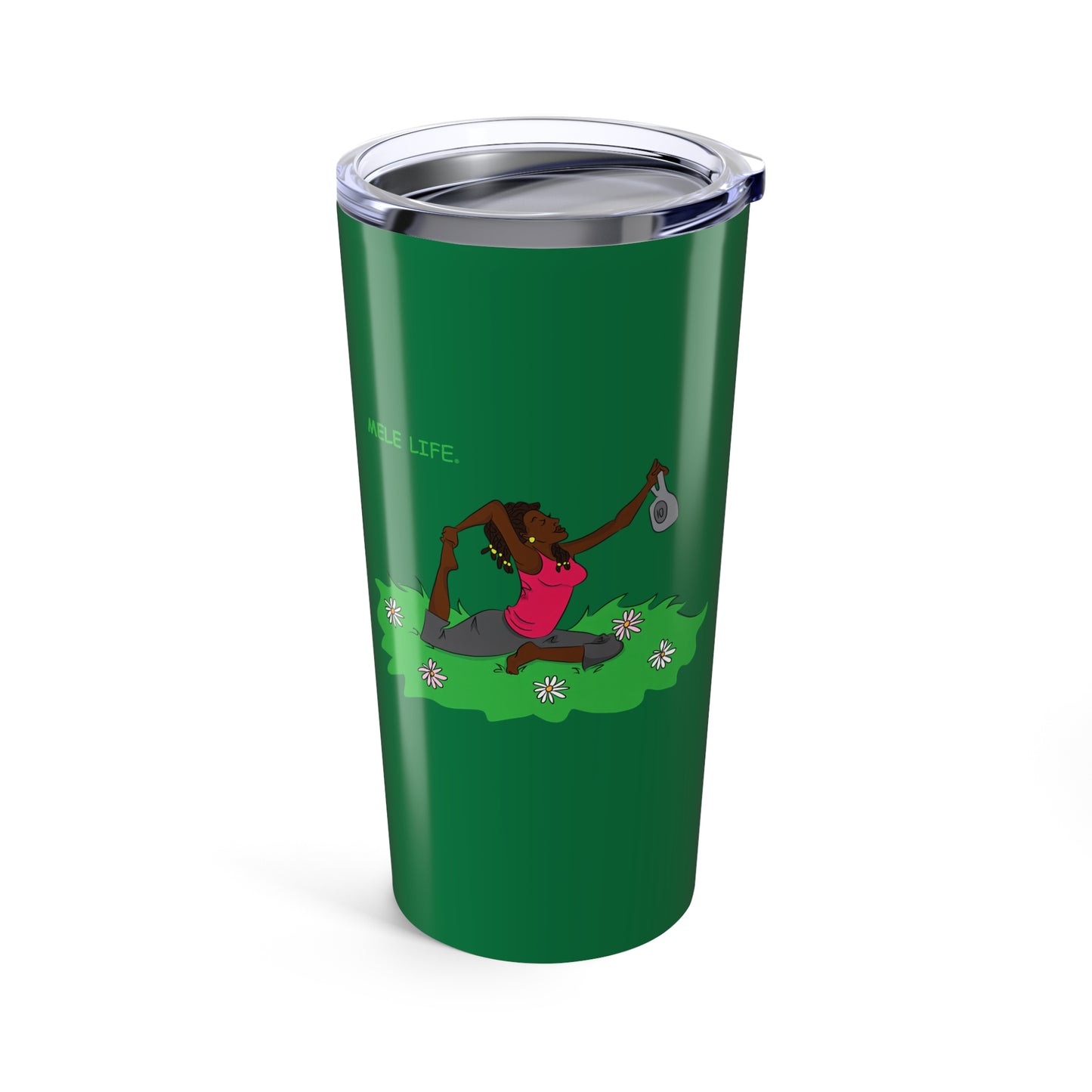 Tumbler (20oz) - Yoga Lady 2  (green)