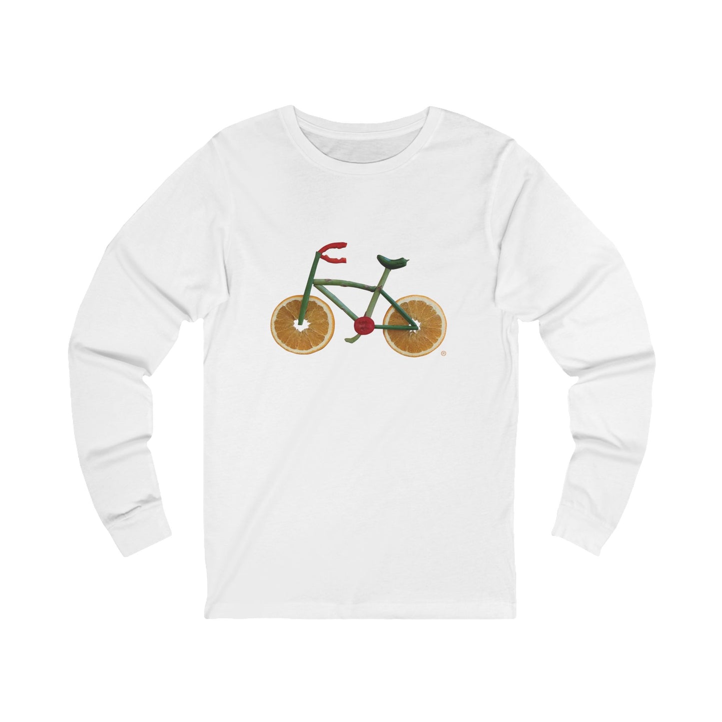 Long Sleeve Tee (Unisex) - Veggie Bike  (green text)