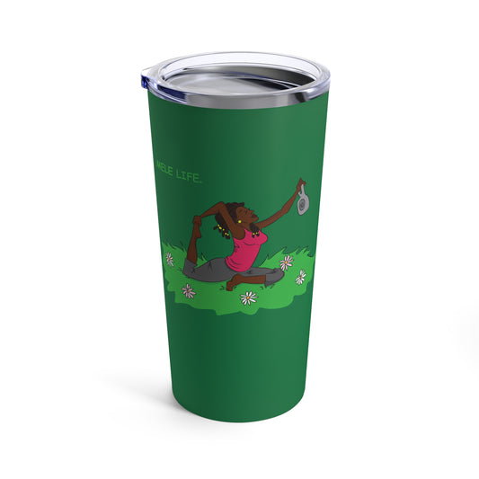 Tumbler 20oz - Yoga Lady2   (green)