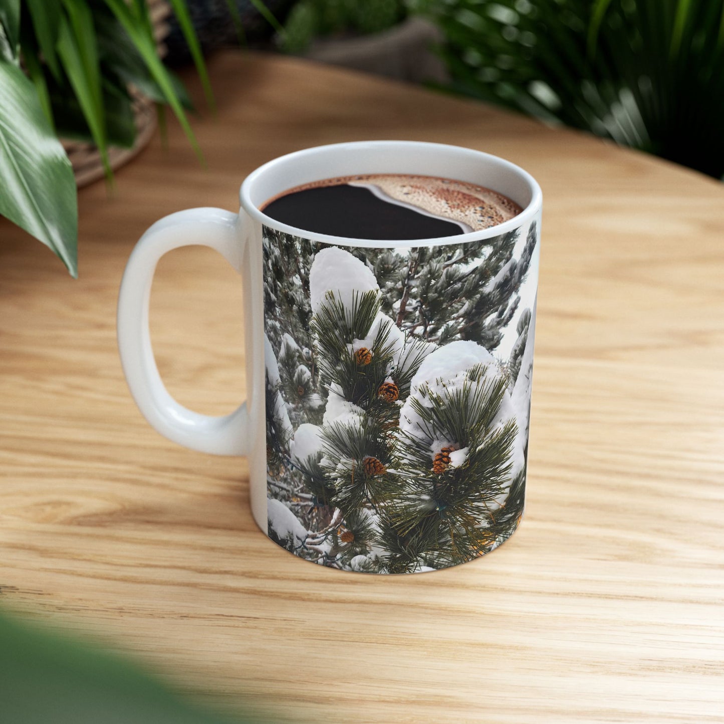 Coffee Mug (11oz/15oz) - Pine Cones in snow