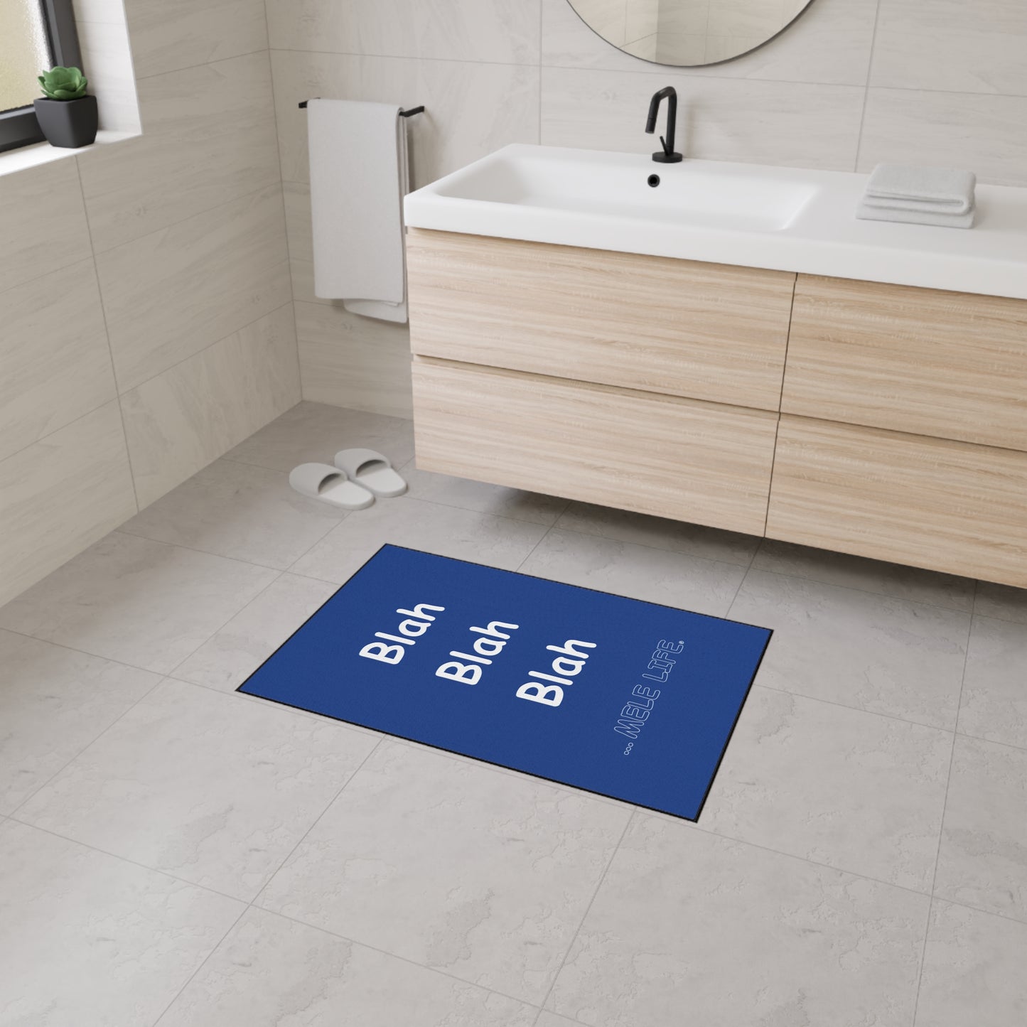 Floor Mat - Blah Blah Blah   (blue)
