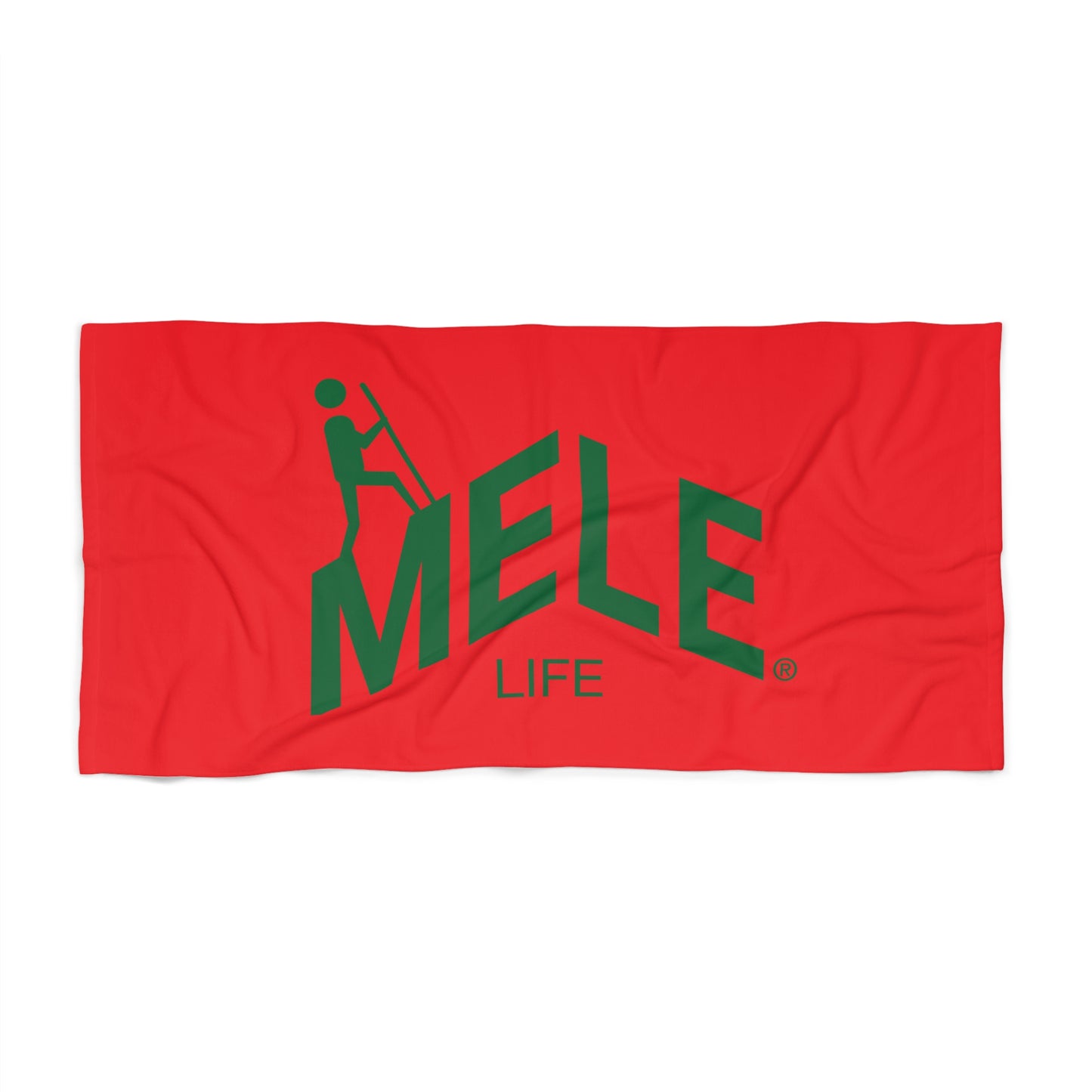 Beach, Bath & Pool Towel - MELE LIFE logo  (red)