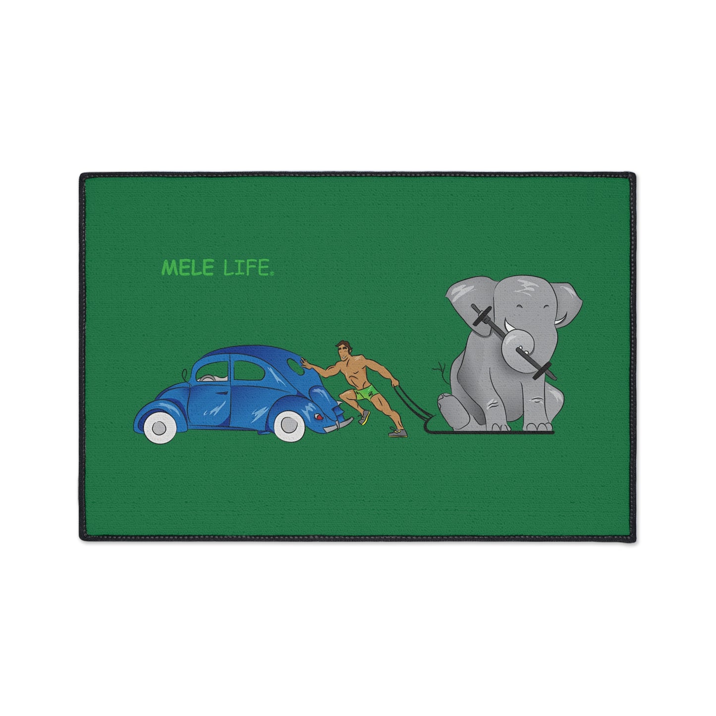 Floor Mat - Strong Brown Man  (green)