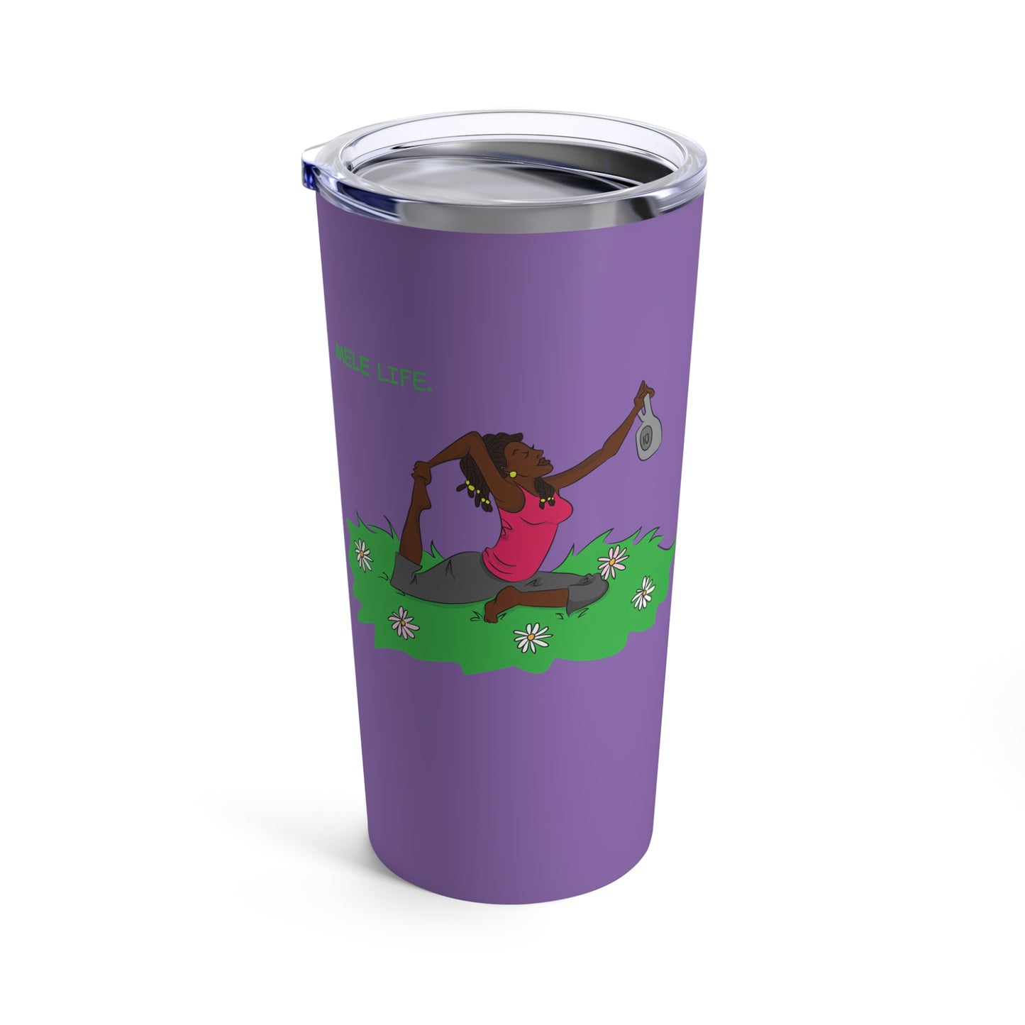 Tumbler 20oz - Yoga Lady2   (purple)