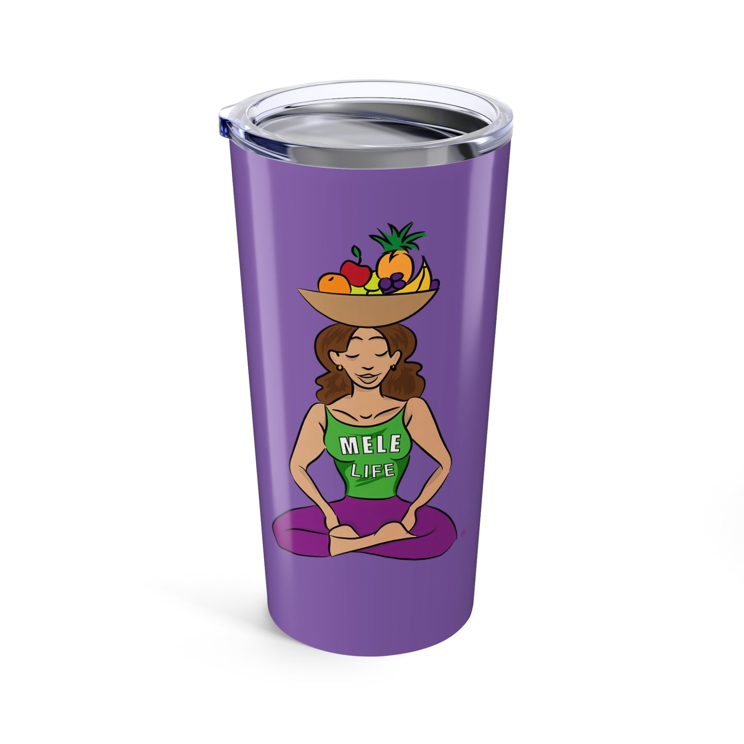 Tumbler (20oz) - Yoga Lady 1  (purple)