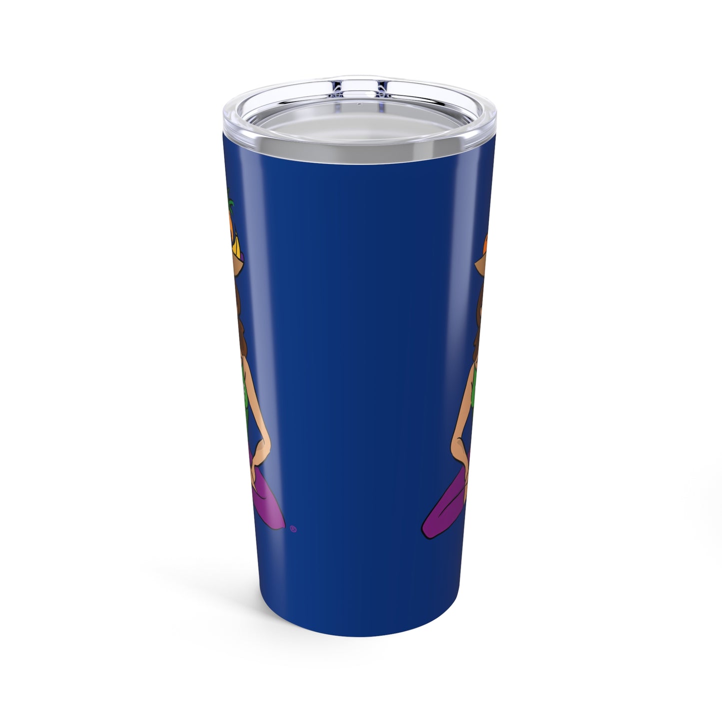Tumbler (20oz) - Yoga Lady 1  (blue)