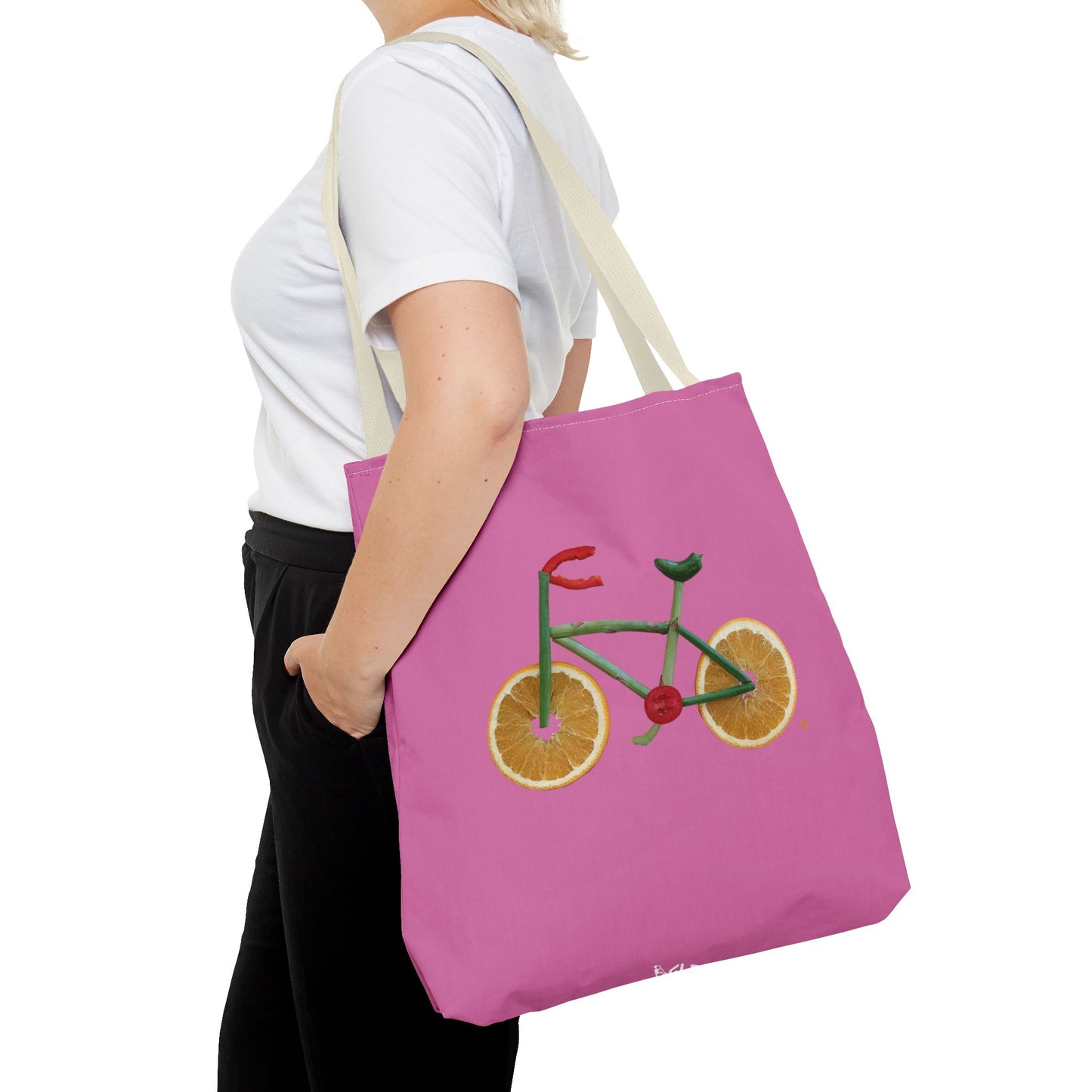 Tote Bag - Veggie Bike  (pink)