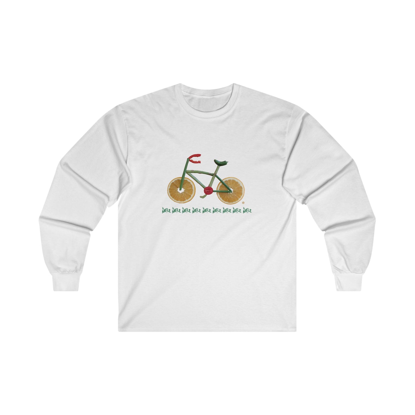 Long Sleeve Tee (unisex) - Veggie Bike (green lettering)