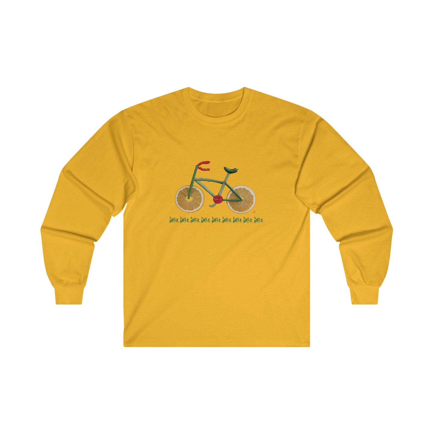 Long Sleeve Tee (unisex) - Veggie Bike (green lettering)