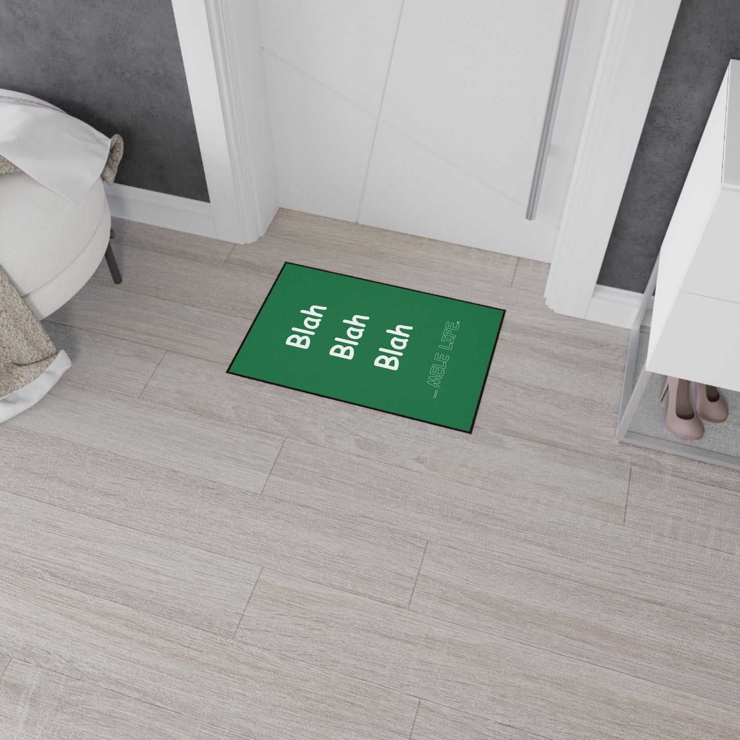 Floor Mat - Blah Blah Blah   (green)