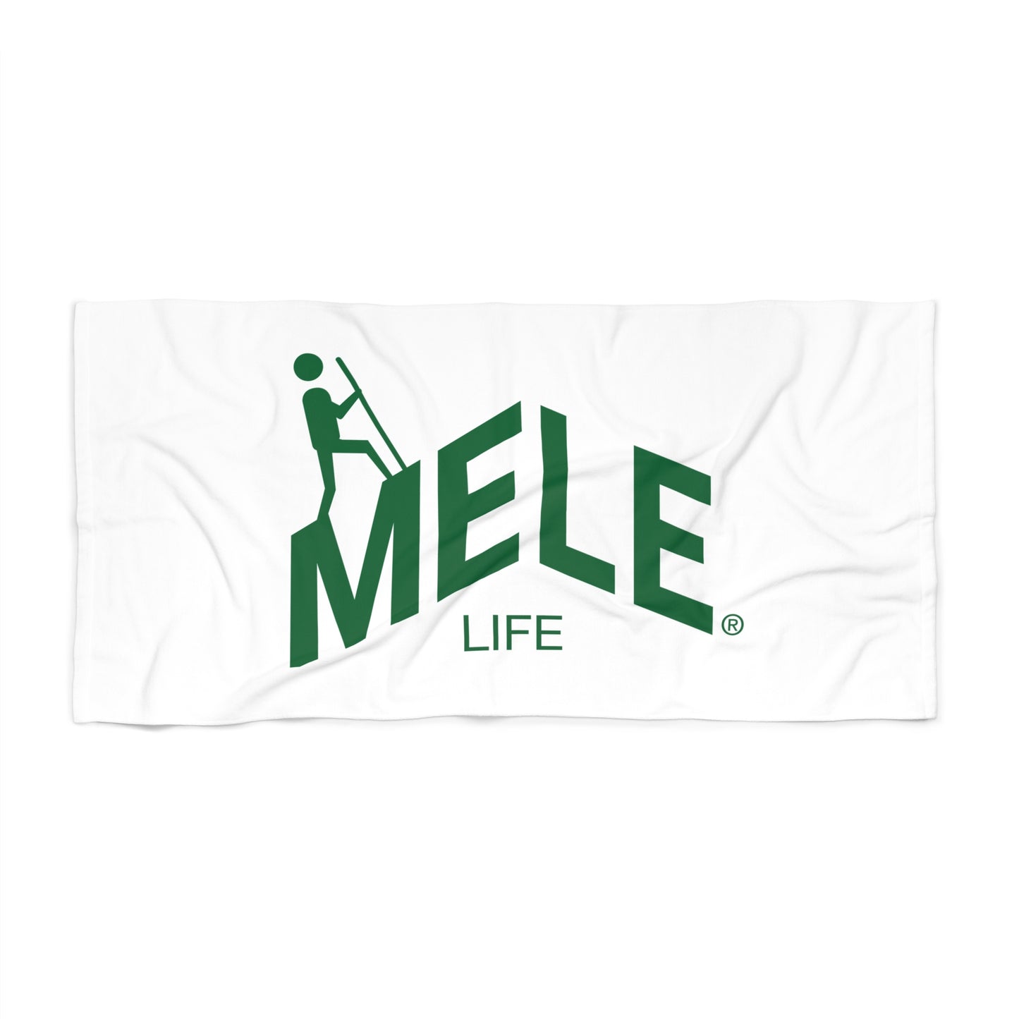 Beach, Bath & Pool Towel - MELE LIFE logo  (white)