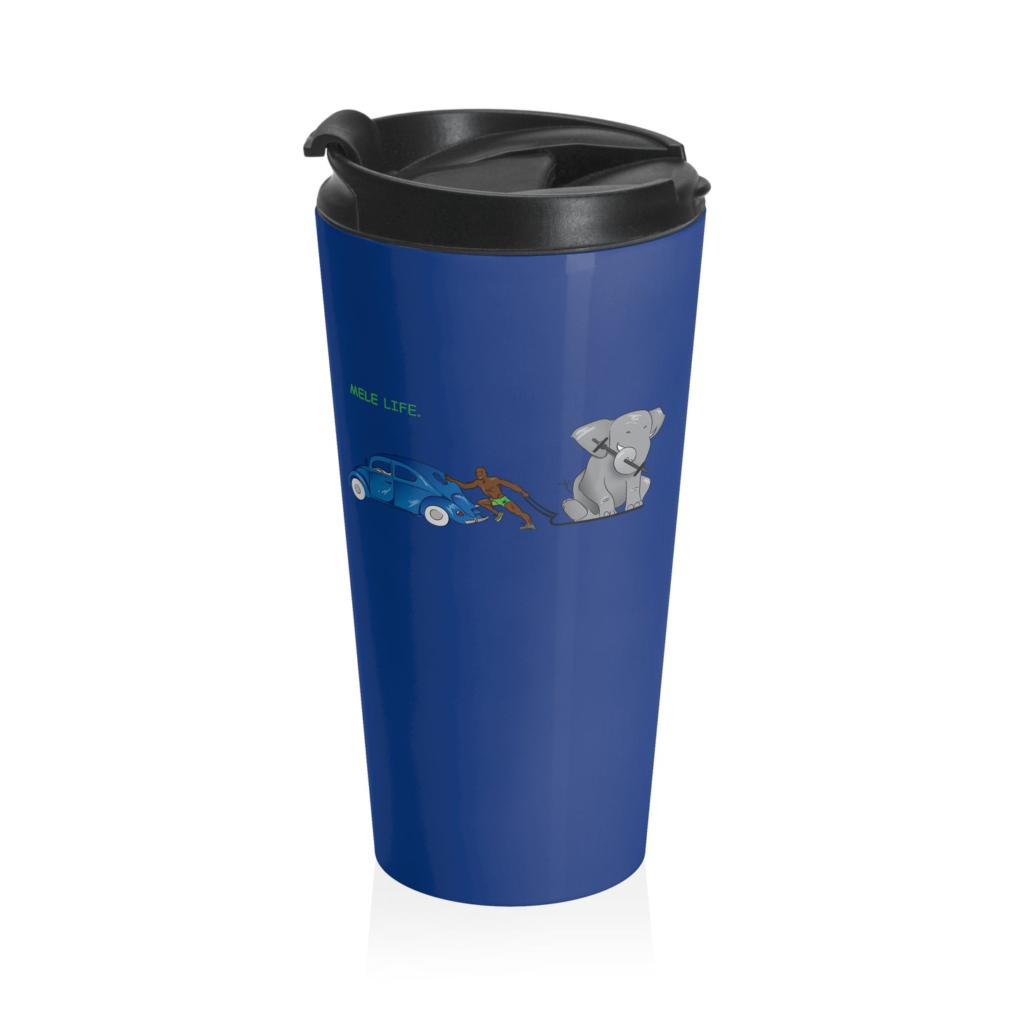 Travel Mug (15oz) - Strong Black Man  (blue)