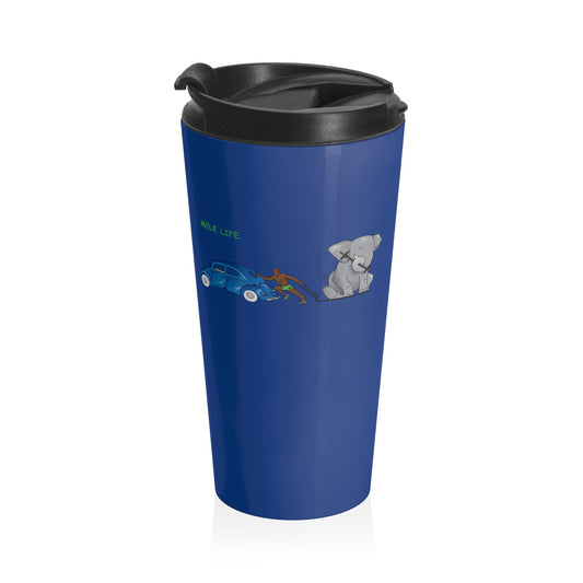 Travel Mug (15oz) - Strong Black Man  (blue)