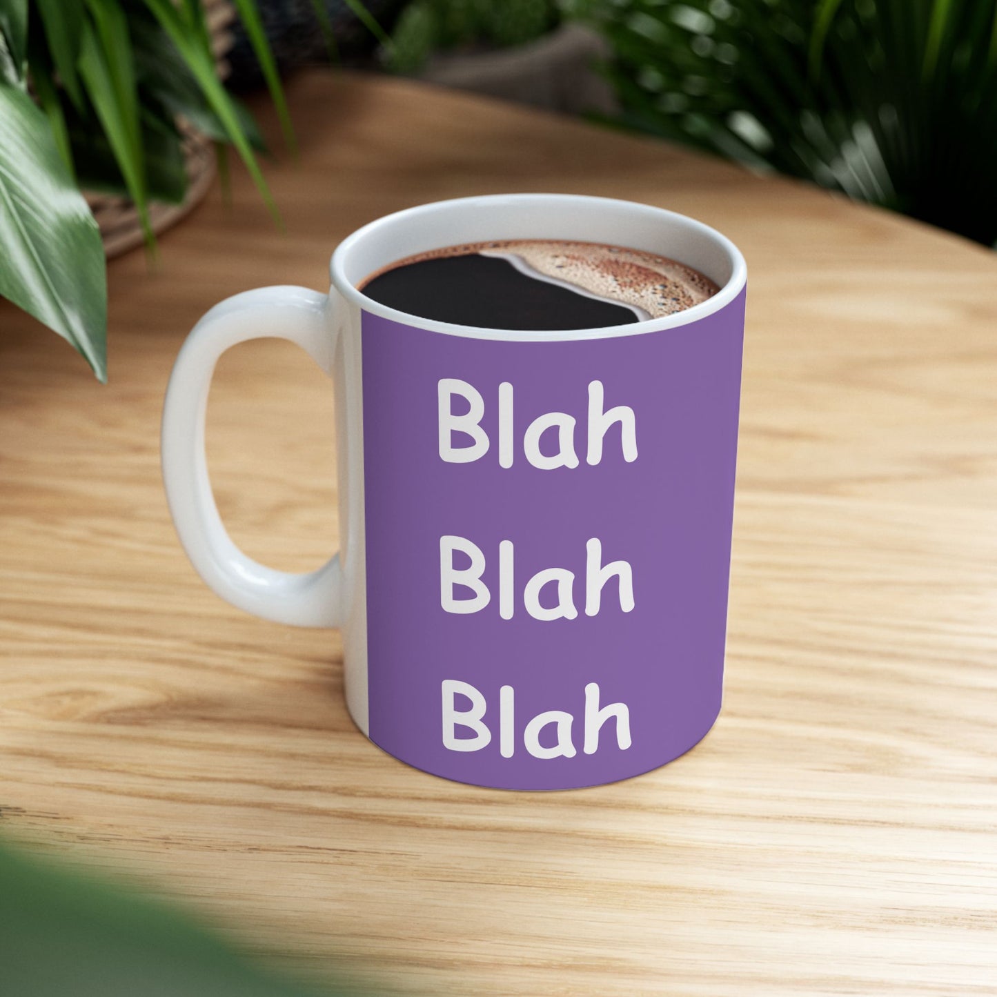 Coffee Mug (11oz/15oz) - Blah Blah Blah  (purple)