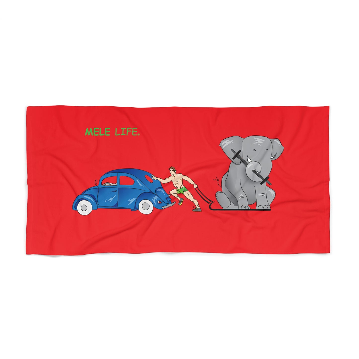 Beach, Bath & Pool Towel - Strong White Man  (red)