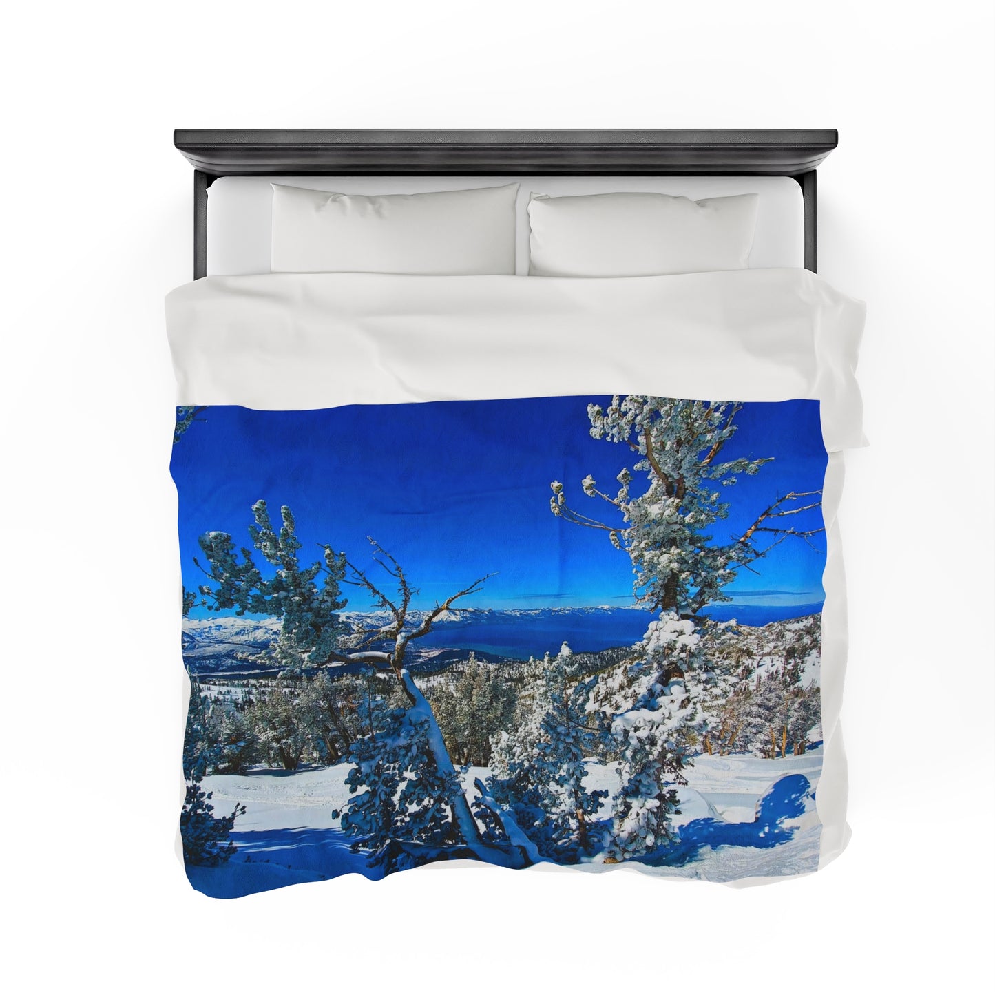 Blanket Velveteen Plush - Lake Tahoe in Winter